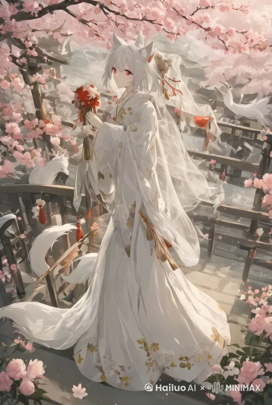 唯美的画面，闻着手里的花香 by Hailuo AI Video Generator