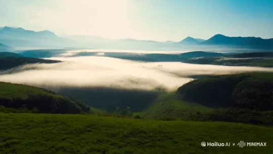 镜头1:广角全景,缓慢推进
清晨的阳光穿透薄雾,洒落在翠绿的山谷间,金色的光线与薄雾交织,仿佛为大地披上了一层柔和的纱衣。镜头从高空缓缓下降,薄雾如轻纱般缭绕,远处的山峰在雾气中若隐若现,宛如一幅流动的水墨画卷。镜头继续推进,逐渐聚焦在山谷中央的一条蜿蜒溪流上。
镜头2:低角度特写,溪水流动
溪水潺潺,清澈见底,镜头贴近水面,捕捉到溪流中每一颗鹅卵石的纹理,阳光透过水面折射出粼粼波光。几片金黄的落叶从空中缓缓飘落,轻轻触碰水面,随波逐流,镜头跟随落叶的轨迹,缓缓移动,展现出溪流的宁静与灵动。
镜头3:中景平移,岸边野花与蝴蝶
镜头从溪流转向岸边,野花在微风中轻轻摇曳,花瓣上的露珠在阳光下闪烁。一只蝴蝶从画面左侧翩然飞入,在花丛中起舞,镜头跟随蝴蝶的飞行轨迹,缓缓平移,展现出花丛的生机与活力。微风拂过,野花的清香仿佛透过画面扑面而来。
镜头4:远景拉远,树林与鸟鸣
镜头逐渐拉远,从花丛转向远处的树林,树林在晨光中显得格外静谧。几声清脆的鸟鸣从林中传来,镜头缓缓上升,穿过树梢,展现出一片开阔的天空。蓝天白云下,几只鸟儿从画面中飞过,鸣叫声此起彼伏,仿佛在诉说着大自然的和谐与美好。
镜头5:全景俯视,时间静止感
镜头继续上升,最终定格在一个俯视的全景画面中。山谷、溪流、花丛、树林尽收眼底,薄雾渐渐散去,阳光洒满大地。这一刻,时间仿佛静止,天地间只剩下这片纯净而美丽的风景。镜头缓缓模糊,画面逐渐淡出,留下一片宁静与美好,令人心旷神怡。 by Hailuo AI Video Generator