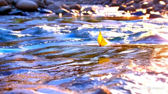镜头2：低角度特写，溪水流动
溪水潺潺，清澈见底，镜头贴近水面，捕捉到溪流中每一颗鹅卵石的纹理，阳光透过水面折射出粼粼波光。几片金黄的落叶从空中缓缓飘落，轻轻触碰水面，随波逐流，镜头跟随落叶的轨迹，缓缓移动，展现出溪流的宁静与灵动。

镜头3：中景平移，岸边野花与蝴蝶
镜头从溪流转向岸边，野花在微风中轻轻摇曳，花瓣上的露珠在阳光下闪烁。一只蝴蝶从画面左侧翩然飞入，在花丛中起舞，镜头跟随蝴蝶的飞行轨迹，缓缓平移，展现出花丛的生机与活力。微风拂过，野花的清香仿佛透过画面扑面而来。

镜头4：远景拉远，树林与鸟鸣
镜头逐渐拉远，从花丛转向远处的树林，树林在晨光中显得格外静谧。几声清脆的鸟鸣从林中传来，镜头缓缓上升，穿过树梢，展现出一片开阔的天空。蓝天白云下，几只鸟儿从画面中飞过，鸣叫声此起彼伏，仿佛在诉说着大自然的和谐与美好。

镜头5：全景俯视，时间静止感
镜头继续上升，最终定格在一个俯视的全景画面中。山谷、溪流、花丛、树林尽收眼底，薄雾渐渐散去，阳光洒满大地。这一刻，时间仿佛静止，天地间只剩下这片纯净而美丽的风景。镜头缓缓模糊，画面逐渐淡出，留下一片宁静与美好，令人心旷神怡。 by Hailuo AI Video Generator