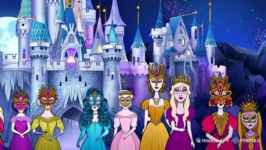 银月王国」那被施魔法的午夜城堡内,月光洒下清冷光辉。皇室成员戴着面具静立,面具散发诡异气息。镜头环绕城堡平移,展现神秘氛围。随后聚焦在佩戴镶嵌音符宝石的探戈舞者身上,舞者开始用「断奏式舞步」舞动,周围光芒闪烁。整体画面奇幻神秘,充满魔幻色彩。 画面风格是绘画卡通风格。自动插入不同的运镜角度。 by Hailuo AI Video Generator