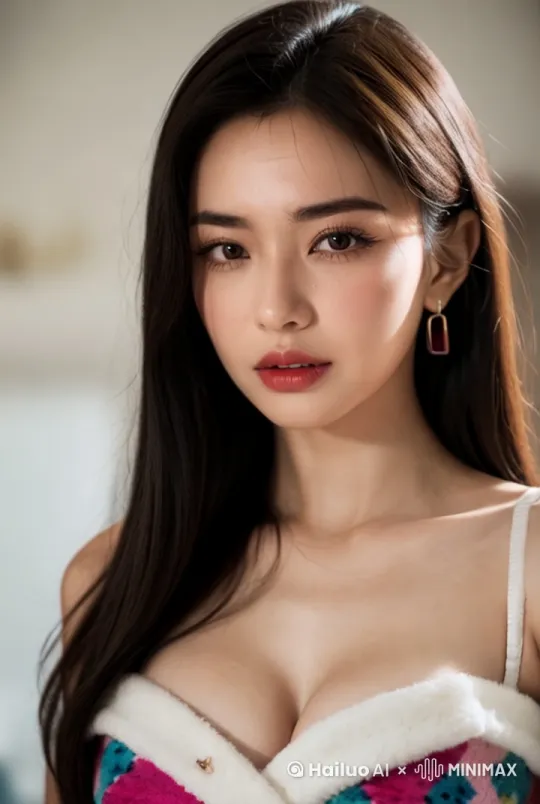 害羞歪头看镜头,摸头发,高冷女神 by Hailuo AI Video Generator