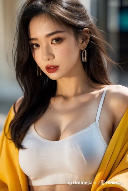 抬头,眨眼,杰作,国际范,吹风,慢慢的晃动身体,撩头发 by Hailuo AI Video Generator