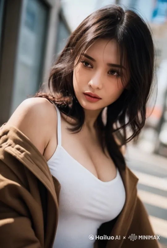 低头,右手撩头发,慢慢的抬头,眨眼,杰作,吹风,国际范,眨眼,慢慢的晃动身体,镜头从左往右围绕主角慢慢的旋转,展示女人的温柔感, by Hailuo AI Video Generator