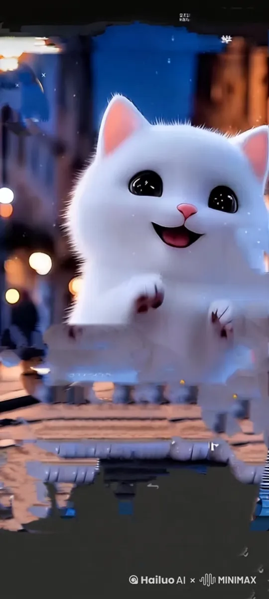 图上这个漂亮的小猫咪正在拍手跳舞 by Hailuo AI Video Generator