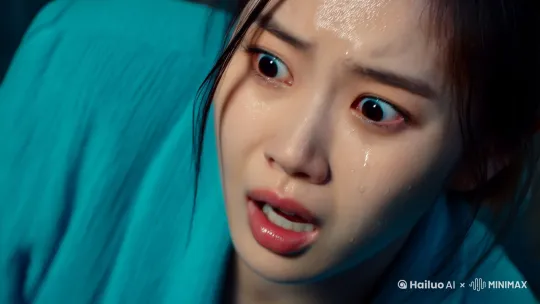 Close-up shot, A beauty young Asian woman, breathing heavily,  sweat glistening on her forehead. Her eyes dart left, right something is very wrong. Dolly zoom out, fast yet smooth, revealing that she is not in her apartment, but in a gigantic, decayed version of it, floating in endless darkness. The walls are peeling and outside the window nothing but an infinite void. She looks down. She is not standing on the floor… she is floating. Paranormal, unsettling, viral horror. by Hailuo AI Video Generator