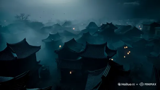 要用镜头语言构建一个中式梦核恐怖美学的《聊斋志异》之狐妖，可以从以下几个方面入手：

 1. 氛围营造
- 昏暗光线：使用低照度和阴影效果，营造出阴森恐怖的氛围。
- 朦胧意象：通过雾气和轻烟的效果，增加画面的朦胧感和神秘感。

 2. 色彩运用
- 冷暖对比：主要使用冷色调来表现恐怖氛围，偶尔在狐妖出现时使用暖色调，形成鲜明对比。
- 饱和度调整：降低整体画面的饱和度，使画面显得更加阴暗和压抑。

 3. 镜头运动
- 缓慢推近：在关键时刻使用缓慢的推镜头，逐步揭示恐怖元素，增加观众的紧张感。
- 突然切换：利用快速的镜头切换，制造突发惊吓效果。

 4. 构图技巧
- 不对称构图：打破常规的对称构图，采用不对称的方式，增加画面的不稳定感。
- 前景遮挡：利用前景物体遮挡部分画面，制造悬念和未知感。

 5. 景深控制
- 浅景深：在表现狐妖或其他恐怖元素时，使用浅景深突出主体，背景模糊，增强焦点感。
- 深景深：在展示整体环境和氛围时，使用深景深保持前后景的清晰度，增加空间感。

 6. 音效设计
- 环境音效：使用风声、虫鸣等自然音效，增强画面的沉浸感。
- 恐怖音效：在关键时刻加入尖锐的音效，制造惊悚效果。

 7. 叙事手法
- 隐喻象征：通过画面中的隐喻和象征元素，暗示狐妖的存在和神秘力量。
- 心理描写：利用镜头捕捉人物的表情和动作，表现其内心的恐惧和挣扎。

 具体镜头设计

镜头1：夜晚村庄
- 镜头运动：缓慢的全景扫描，展示昏暗的村庄和朦胧的月光。
- 色彩：主要使用冷色调，点缀些许暖色调的灯光。
- 音效：风声和虫鸣。

镜头2：书生独行
- 镜头运动：跟随书生的脚步，镜头平稳移动，突然切换到一个模糊的身影。
- 构图：书生位于画面的中心，背景是朦胧的树木和阴影。
- 音效：脚步声和轻微的呼吸声。

镜头3：狐妖现身
- 镜头运动：缓慢推近，逐步揭示狐妖的面容，镜头在关键时刻突然切换。
- 色彩：狐妖的面容使用暖色调，背景保持冷色调，形成鲜明对比。
- 音效：尖锐的叫声和风声。

镜头4：互动场景
- 镜头运动：快速剪辑，展示书生与狐妖的互动，镜头跟随其动作进行快速移动。
- 构图：利用前景遮挡和不对称构图，增加画面的不稳定感。
- 音效：低沉的对话声和背景音效。

镜头5：高潮迭起
- 镜头运动：激烈的打斗场面，镜头快速切换和移动，捕捉每一个精彩瞬间。
- 色彩：在关键时刻加入鲜艳的红色，增强视觉冲击力。
- 音效：激烈的打斗声和尖锐的音效。

镜头6：结局
- 镜头运动：镜头缓慢拉远，展示书生在月光下的身影，逐渐模糊。
- 色彩：主要使用冷色调，点缀些许暖色调的月光。
- 音效：轻柔的风声和悠扬的乐曲。

通过以上这些镜头语言和画面提示词，可以生动地构建一个充满中式梦核恐怖美学的《聊斋志异》之狐妖故事，给观众带来视觉和心理上的双重冲击。[下降,上摇] by Hailuo AI Video Generator