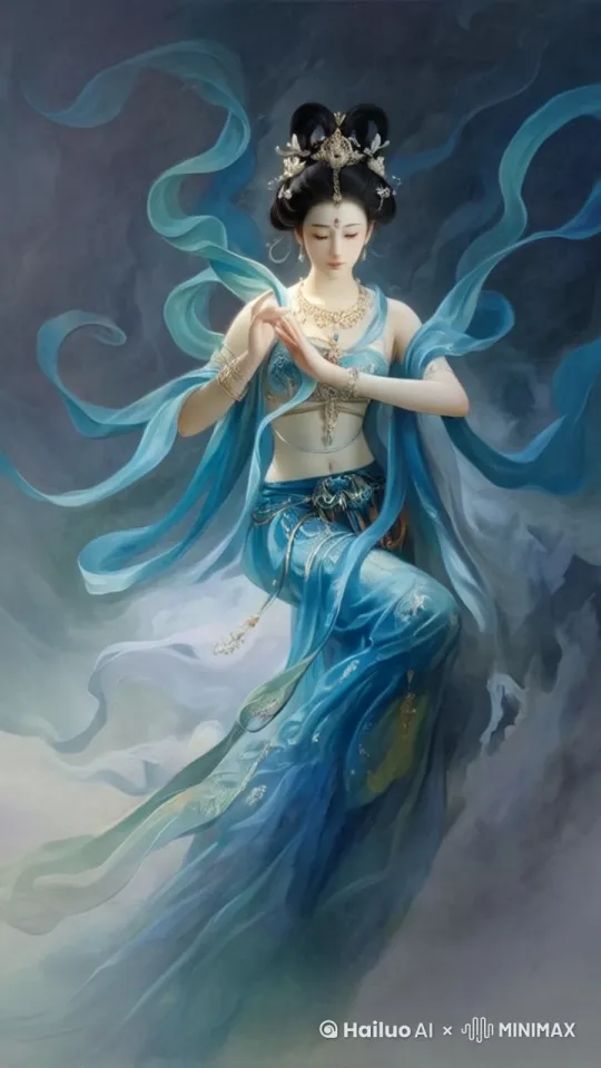 仙女双手挥动，身边的空气汇聚成青鸾鸟的形态打出，高清，过程顺滑，无变形，严格按照提示词生成 by Hailuo AI Video Generator