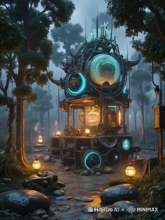 发出光芒，光影变幻，电影级环绕镜头 by Hailuo AI Video Generator