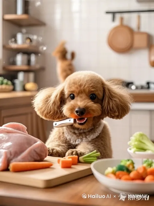 狗狗做饭 by Hailuo AI Video Generator
