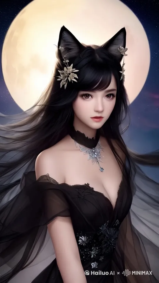 冷酷无情的目光，并展现出女性魅力。 by Hailuo AI Video Generator