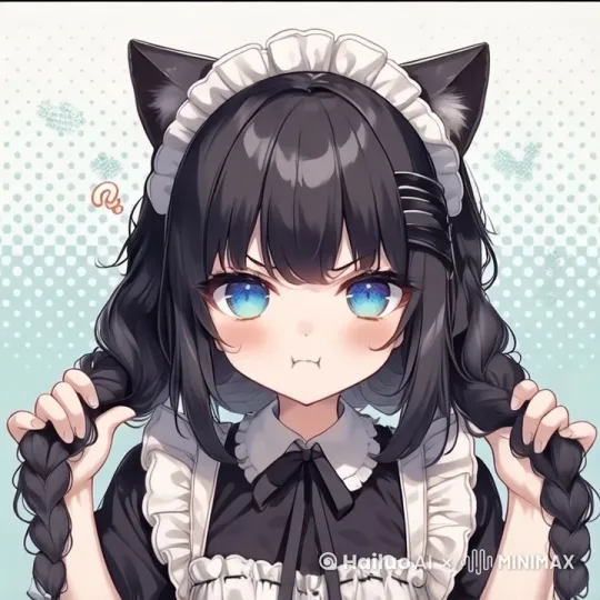 女孩把头发甩到身后，双手叉腰生气的侧过身去 by Hailuo AI Video Generator