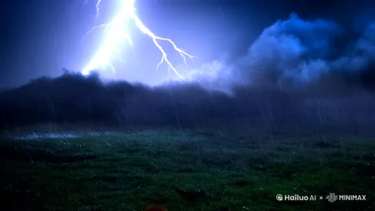 在一个风雨交加的夜晚，伴随着一道惊雷，有个男孩哇的一声出现在了这个世界。随着男孩的哭啼声出现，一道七彩的光芒划破了乌云，刹那间风雨停歇，缓缓降下一双翼的天使。 by Hailuo AI Video Generator