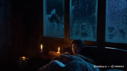 《夜半敲门声》

我蜷缩在被窝里，听着窗外的雨声。雨点噼里啪啦地打在瓦片上，像无数只小脚在屋顶上奔跑。老旧的木窗被风吹得吱呀作响，我总觉得那声音像是有人在轻轻地推着窗户。

"小满，该睡了。"奶奶的声音从隔壁传来。

"知道了。"我应了一声，却把被子裹得更紧了。奶奶说过，下雨天的夜晚，最容易遇到不干净的东西。我盯着天花板上斑驳的水渍，那些水渍在昏暗的灯光下像一张张扭曲的人脸。

突然，一阵急促的敲门声响起。

"咚、咚、咚。"

我的心跳漏了一拍。这么晚了，会是谁？我竖起耳朵，听见奶奶的脚步声从隔壁传来。

"谁啊？"奶奶的声音有些发抖。

敲门声停了。我屏住呼吸，听见自己的心跳声在耳边轰鸣。过了几秒钟，敲门声又响了起来，这次更加急促。

"咚、咚、咚、咚！"

我听见奶奶的脚步声往门口移动，连忙从床上爬起来。透过门缝，我看见奶奶站在堂屋里，手里握着一把扫帚。

"奶奶，别开门！"我小声喊道。

奶奶回头看了我一眼，她的脸色在昏黄的灯光下显得格外苍白。敲门声越来越响，仿佛要把门板震碎。我看见门闩在剧烈晃动，灰尘簌簌落下。

"小满，回屋去。"奶奶的声音很轻，却带着不容置疑的威严。

我退回房间，却把门留了一条缝。我看见奶奶深吸一口气，猛地拉开了门。

门外空无一人。

只有漆黑的夜色和瓢泼的大雨。雨水被风吹进屋里，在地上留下一片水渍。奶奶站在门口，手里的扫帚掉在了地上。

"奶奶？"我怯生生地叫道。

奶奶没有回答。她缓缓转过身，我看见她的眼睛瞪得很大，嘴唇在发抖。她的目光越过我，看向我身后的墙壁。

我感觉后颈一阵发凉，慢慢转过头。

墙上，不知何时出现了一个湿漉漉的手印。那手印正在往下滴水，在墙上留下一道道水痕。更可怕的是，手印在慢慢移动，就像有什么看不见的东西正在墙上爬行。

"啊！"我尖叫一声，扑向奶奶。

奶奶紧紧抱住我，我能感觉到她在发抖。她的手冰凉，像冬天的井水。墙上的手印还在移动，已经爬到了天花板上。雨水顺着那个看不见的东西滴落，在地上形成一条蜿蜒的水迹。

"快，去拿香炉！"奶奶推了我一把。

我跌跌撞撞地跑向供桌，手忙脚乱地抱起香炉。香灰撒了一地，呛得我直咳嗽。就在这时，我听见身后传来"啪嗒"一声，像是有什么东西掉在了地上。

我回头一看，差点把香炉摔了。

地上有一滩水渍，水渍中间躺着一枚铜钱。那是一枚很旧的铜钱，边缘已经发绿，上面沾满了水珠。更诡异的是，铜钱在动，它在地上慢慢滚动，发出"咕噜咕噜"的声音，最后停在了我的脚边。

我感觉浑身的血液都凝固了。铜钱上浮现出一张模糊的人脸，那张脸在对我笑。 by Hailuo AI Video Generator