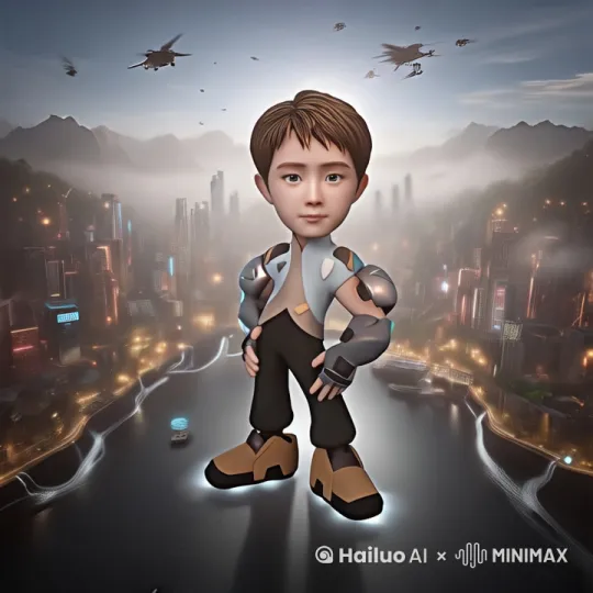 未来的世界一片繁荣，完全智能化 by Hailuo AI Video Generator