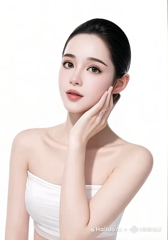 运镜：从人物脸部特写缓慢拉远到半身，再环绕人物一周。动作：抬手轻抚头发，微微歪头展露微笑。 by Hailuo AI Video Generator