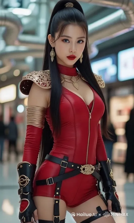 美女轻轻晃身体，面对我们，美女使劲左右晃动甩头，飘逸的头发丝随着飘扬，身体也跟着晃动了几下，衣服的下摆也跟着动起来 美女嘴角上扬，露出一丝丝甜美微笑，极尽妩媚，漂亮大方，散发着青春气息。8K级别。面部表情真实丰富自然，动作和谐优美。要求五官精致，不变形。 by Hailuo AI Video Generator