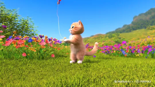 小猫放风筝 by Hailuo AI Video Generator