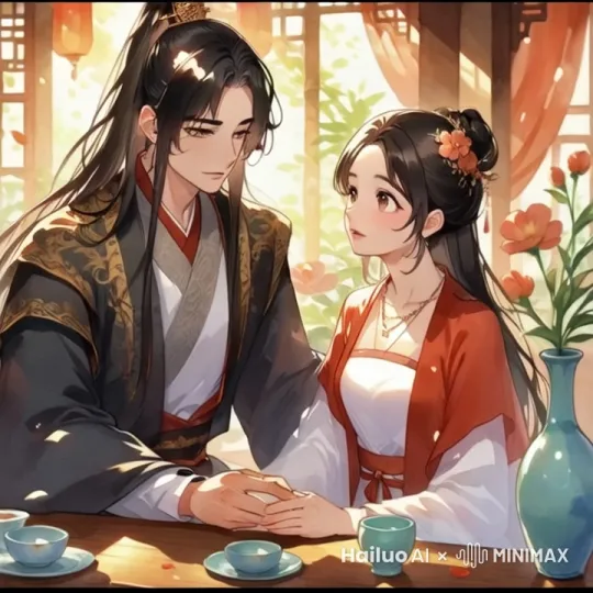互诉衷肠，然后牵手离开，走到春意盎然的花园中 by Hailuo AI Video Generator