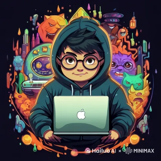 "Rotating laptop with holographic boot-up sequence,
cyberpunk interface materializing from digital particles,
plump designer character subtly adjusting glasses with mirrored lens flares,
background exploding in CMYK fluid collision,
dynamic camera orbiting from back to front with velocity curves,
intense chromatic aberration and light streaks,
--motion_curve 0.8 --texture_response 1.2" by Hailuo AI Video Generator