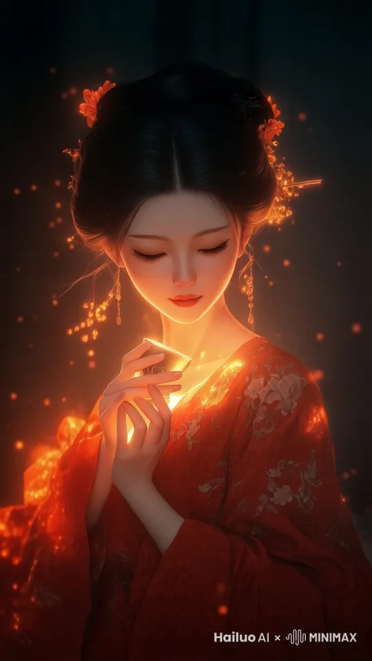 
让照片动起来，镜头慢慢向前推进，脸部特写，人物看向镜头。 by Hailuo AI Video Generator