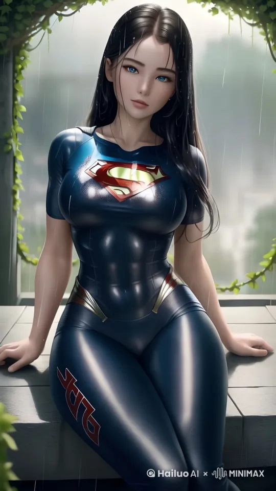 雨中唱歌的女超人 by Hailuo AI Video Generator
