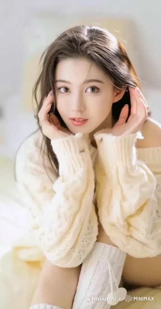 含情脉脉的看着镜头，做出拥抱姿势 by Hailuo AI Video Generator