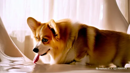 /create video_6s
--corgi mass=3.5kg cuteness_overflow=enable
--milk viscosity=35cP pheromone=vanilla
--lens probe_ultra[angle=72.5°]
--physics jiggle_engine=5.0
--trigger 
  0.3s:activate_tongue_suction 
  2.1s:maximize_cheek_wobble 
  4.7s:quantum_bark_effect by Hailuo AI Video Generator