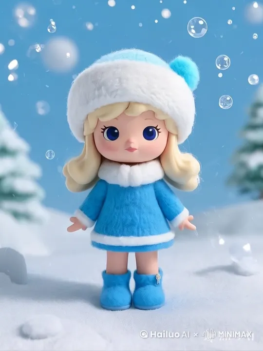 雪中飞舞，并眨眼睛 by Hailuo AI Video Generator
