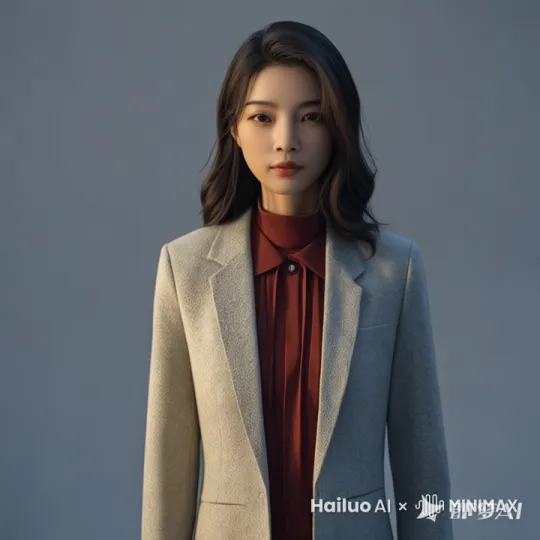 女士正在对着镜头直播，肢体表情自然 by Hailuo AI Video Generator