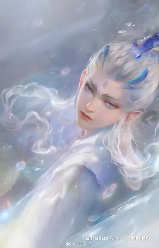 眼波流转，长发飘动 by Hailuo AI Video Generator