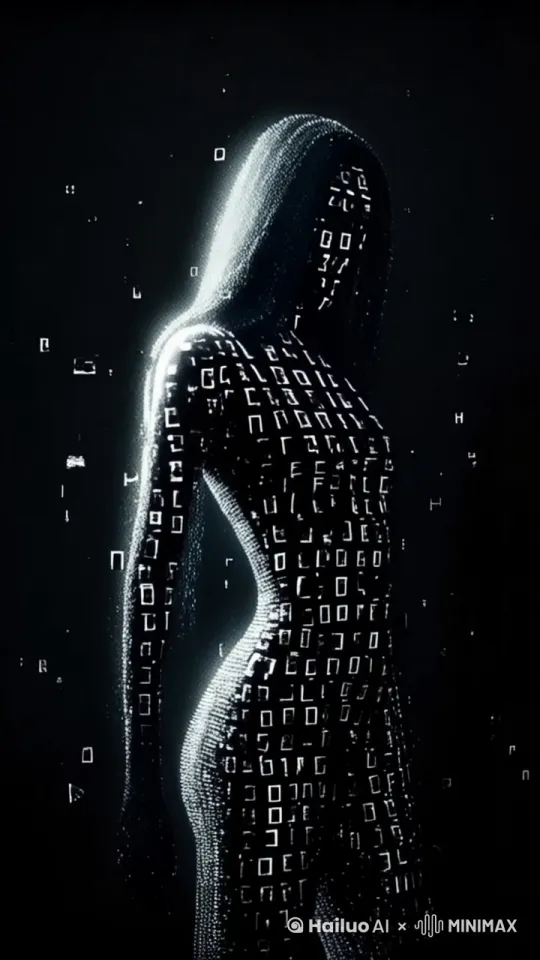 像素字母在不断的往下移动，科技感满满，高清画质 by Hailuo AI Video Generator