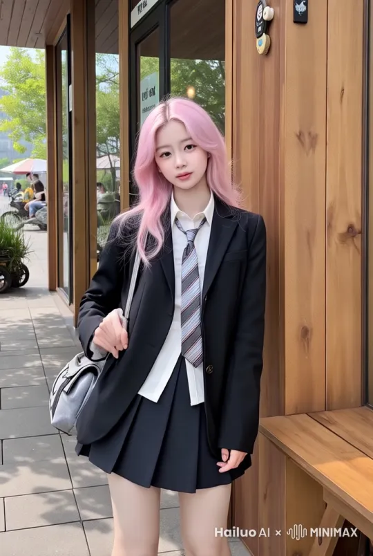 女孩微笑的挥手致意，长发飘飘 by Hailuo AI Video Generator