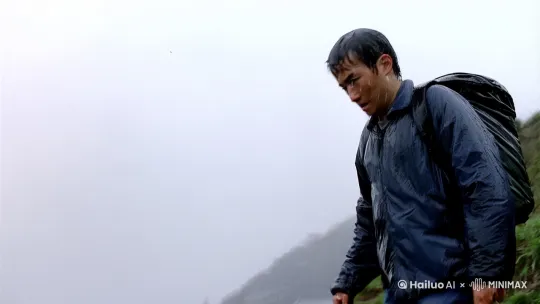暴雨把山路浇成泥潭时，林深终于看到了青溪村的轮廓。黑瓦白墙在雨幕中若隐若现，像幅被水洇湿的古画。他抹了把脸上的雨水，背包里的摄像机硌得肩胛生疼——这趟民俗考察，怕是比他想象的更棘手。 by Hailuo AI Video Generator