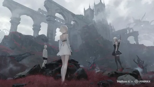 云层轻微飘动，飘一点点小雪 by Hailuo AI Video Generator
