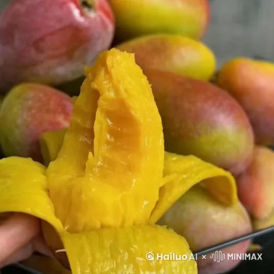 当然可以！以下是一段关于芒果热销的视频文案：

---

[开场镜头：明亮的黄色背景，上面写着“贵妃芒果”大字]

旁白：大家好，欢迎来到我的美食频道！今天我要为大家介绍一种特别的芒果——贵妃芒果！

[镜头切换：特写镜头展示贵妃芒果的外观]

旁白：贵妃芒果以其鲜艳的红色和橙黄色外皮，以及饱满多汁的果肉而闻名。看这色泽，是不是让人垂涎欲滴？

[镜头切换：展示芒果被切开，果肉鲜嫩多汁]

旁白：切开之后，你会发现它的果肉非常细腻，几乎没有纤维，口感极佳。而且，它的甜度非常高，几乎没有酸味，绝对是芒果爱好者的最爱！

[镜头切换：展示芒果被切成小块，放在木制托盘上]

旁白：贵妃芒果不仅可以直接食用，还可以用来制作各种美食，比如芒果沙拉、芒果奶昔、芒果冰淇淋等等。无论是早餐、下午茶还是饭后甜点，都是绝佳的选择。

[镜头切换：展示芒果与其他水果混合在一起的沙拉]

旁白：而且，贵妃芒果富含维生素C、维生素A和纤维素，对身体健康非常有益。每天吃一个贵妃芒果，不仅能满足你的味蕾，还能补充丰富的营养。

[镜头切换：展示芒果包装盒，准备发货]

旁白：现在正是贵妃芒果的季节，各大电商平台都有销售，喜欢的朋友千万不要错过哦！赶快下单，享受这份来自大自然的甜蜜馈赠吧！

[结尾镜头：贵妃芒果和品牌Logo]

旁白：感谢大家收看我的视频，如果你喜欢我的分享，记得点赞、订阅和分享哦！我们下次再见，拜拜！

---

希望这段文案能帮助你制作出一段精彩的热销视频！ by Hailuo AI Video Generator