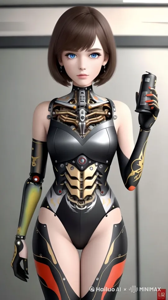 尝试推销新款电池的女机器人 by Hailuo AI Video Generator