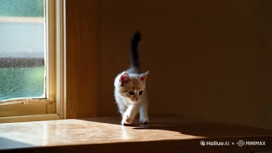 🐾 *小猫咪悄悄走过来,用软软的爪子拍了拍你,眼神里满是好奇。*
🐱 *“喵~” 一声轻唤,仿佛在说:“今天也要开心哦!”*
🌸 *猫咪在阳光下打了个滚,毛茸茸的肚子露出来,像一团温暖的云朵。*
🌟 *小猫咪跳上窗台,尾巴轻轻摇晃,仿佛在数星星,眼里闪烁着梦想的光芒。*
🍃 *猫咪趴在你的腿上,呼噜呼噜的声音像一首温柔的摇篮曲,让你感到无比安心。*
💤 *“zzz…” 小猫咪蜷缩成一团,睡得香甜,梦里也许有无数条小鱼在游来游去。*
🎀 *猫咪用爪子轻轻拨弄着蝴蝶结,好奇地歪着头,仿佛在问:“这是什么呀?”*
🐾 *“喵呜~” 小猫咪蹭了蹭你的手,仿佛在说:“你是我的全世界。”* by Hailuo AI Video Generator
