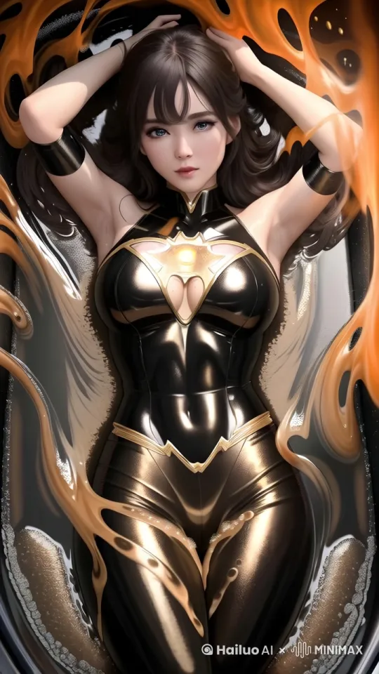 在火锅中坐起来的美女准备享用美食 by Hailuo AI Video Generator