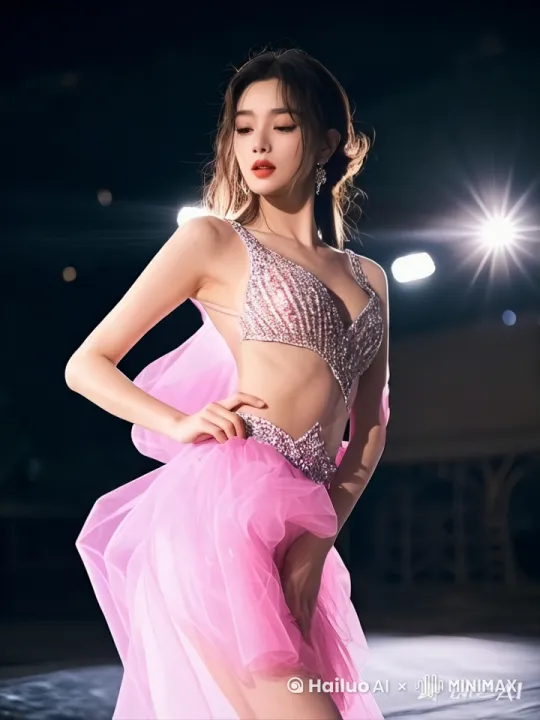 展示故事情节。图中美女跳舞，镜头跟随 by Hailuo AI Video Generator