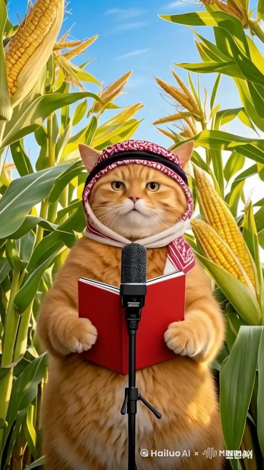猫猫边看书边讲话 by Hailuo AI Video Generator