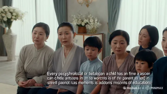 [右摇,变焦推进]孩子的每一种心理或行为问题，都能从父母的言行与教育方式中找到答案。中国有句古话“小时偷针，大时偷金”，小时候的坏习惯，父母看到以后不加以制止，孩子长大后有可能会酿成大祸，更加说明了父母是家庭教育的第一责任人。相信总有一天，父母在教育上偷过的懒，在教育问题上当了甩手掌柜，可能会为孩子未来的人生留下隐患。 by Hailuo AI Video Generator