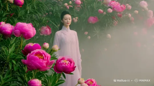 “杨贵妃”“云雾缭绕”“牡丹盛放”[右摇,变焦推进][左移,右摇,跟随][变焦拉远] by Hailuo AI Video Generator