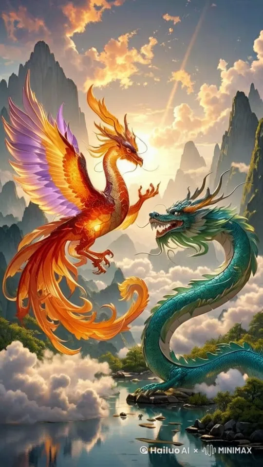 龙凤快速环绕飞行 by Hailuo AI Video Generator