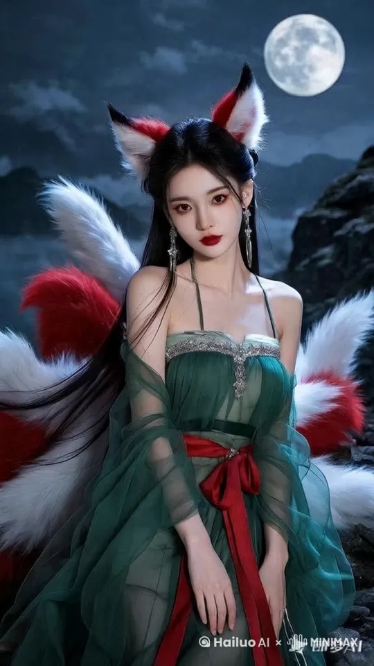 她妖娆的动起来了，手里抱着猫咪，不停的抚摸 by Hailuo AI Video Generator