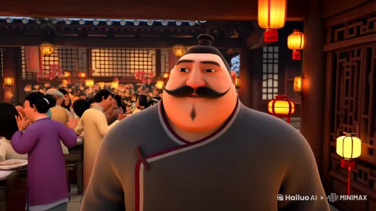 醉仙楼新来了个酿酒师傅，姓杜，生得五大三粗，满脸络腮胡子。他酿的酒，香飘十里，闻着就让人醉三分。

这杜师傅有个怪癖，酿酒时不许旁人观看。每月初一，他便闭门不出，只在后院酿酒。醉仙楼的伙计们都说，杜师傅酿酒时，后院里常有异香飘出，似兰似麝，却又带着几分清冽。

这年腊月，大雪封山。醉仙楼里却暖意融融，宾客满座。杜师傅新酿的一批酒，色如琥珀，入口绵柔，后劲却大得很。有个外地客商不信邪，连饮三碗，竟醉得在桌上睡了一天一夜。

醒来后，那客商非要见杜师傅。杜师傅被请到前厅，客商却盯着他的脸看了半晌，忽然跪下磕头："杜仙师在上，小的有眼不识泰山！这酒分明是仙家琼浆，凡人哪能酿得出来？"

杜师傅哈哈大笑，扶起客商："老丈说笑了，杜某不过是个粗人，哪是什么仙师？"

客商却执意要买下醉仙楼所有的酒。杜师傅摇头："酒虽好，却不可贪杯。老丈若喜欢，每月可来取一坛，多了反倒不美。"

从此，醉仙楼的名声更响了。有人说杜师傅是酒仙下凡，有人说他是杜康后人。杜师傅听了只是笑笑，依旧每月初一闭门酿酒。

直到有一年除夕，杜师傅酿完最后一坛酒，忽然对掌柜的说："我要走了。"掌柜的再三挽留，杜师傅却执意要走。临走前，他将酿酒秘方交给掌柜的，嘱咐道："酒虽好，却不可贪杯。切记，切记。"

次日清晨，掌柜的打开后院，只见院中积雪上，有一行清晰的鹿蹄印，直通向远方的深山。 by Hailuo AI Video Generator