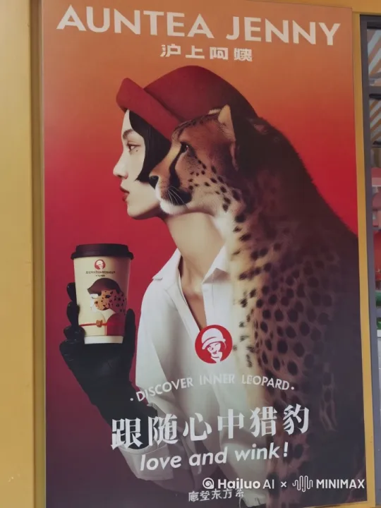 一个时髦的女人拿着和一只豹子在一起 by Hailuo AI Video Generator