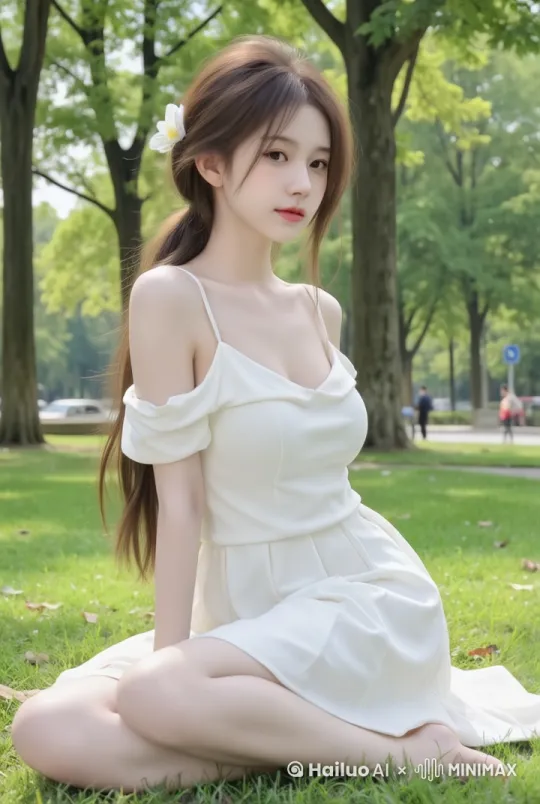 一个美女在拍照。 by Hailuo AI Video Generator