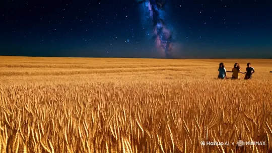 麦田星空 孩子 by Hailuo AI Video Generator