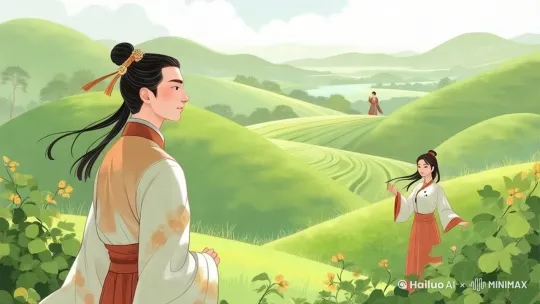 图中男女相向奔跑张开双臂拥抱对方并亲吻 by Hailuo AI Video Generator