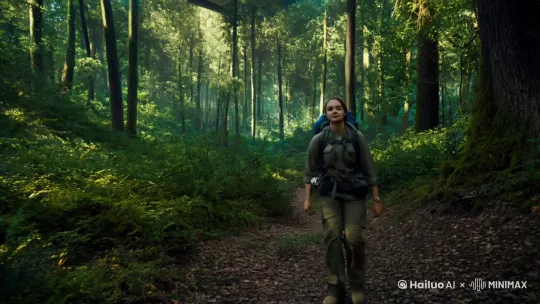 1. 整体场景描述
提示词: "A person walking through a dense, mysterious forest, with dappled sunlight filtering through the trees. The atmosphere is serene yet slightly eerie. Suddenly, the person stops and looks up in awe at a massive, alien spaceship looming overhead, casting a long shadow over the forest floor."
2. 人物细节
提示词: "A lone hiker, wearing outdoor gear and a backpack, walking along a narrow path in the forest. The hiker's expression changes from calm to shocked as they look up at the sky."
3. 外星战舰细节
提示词: "The alien spaceship is enormous, with a sleek, futuristic design. It has a metallic, silver-gray surface with glowing blue and green lights. The ship is partially obscured by the treetops, but its size is evident from the massive shadow it casts on the ground."
4. 环境细节
提示词: "The forest is dense, with tall trees and thick underbrush. Sunlight filters through the canopy, creating dappled patterns on the forest floor. The atmosphere is tranquil, with the sounds of birds and rustling leaves, until the spaceship appears, casting an eerie silence."
5. 氛围和情绪
提示词: "The overall mood is a mix of awe and suspense. The hiker's initial calmness is replaced by shock and disbelief as they realize the enormity of the spaceship. The scene should evoke a sense of wonder and the unknown."
6. 镜头角度和视角
提示词: "The camera starts at eye level with the hiker, following them as they walk. When the spaceship appears, the camera tilts up to show the full size of the ship, then pThere are many wild beastsIt hulls back to show the hiker and the spaceship in the same frame, emphasizing the contrast in siz
提示词: "The color palette is rich and vibrant, with deep greens and browns for the forest, and cool, metallic tones for the spaceship. The lighting is natural, with dappled sunlight, until the spaceship appears, when the lighting takes on a cooler, more artificial tone
提示词: "The background sounds are of a peaceful forest, with birds chirping and leaves rustling. When the spaceship appears, the sou by Hailuo AI Video Generator
